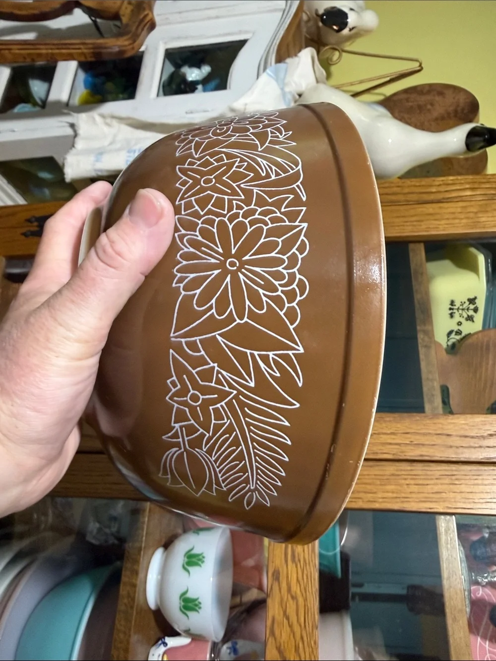 Pyrex brown woodland Floral Mixing Bowl 403
